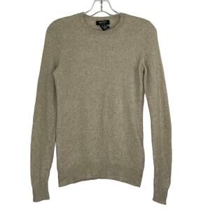 Lord & Taylor tan crew neck knit sweater size Small 100% Cashmere